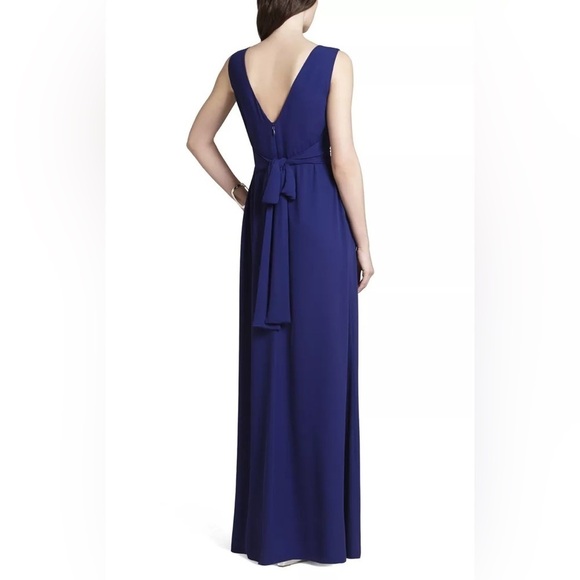 BCBCMaxazria Norah Maxi Dress in Orient Blue Chiffon Size 4 Wedding Formal Date - Picture 2 of 12
